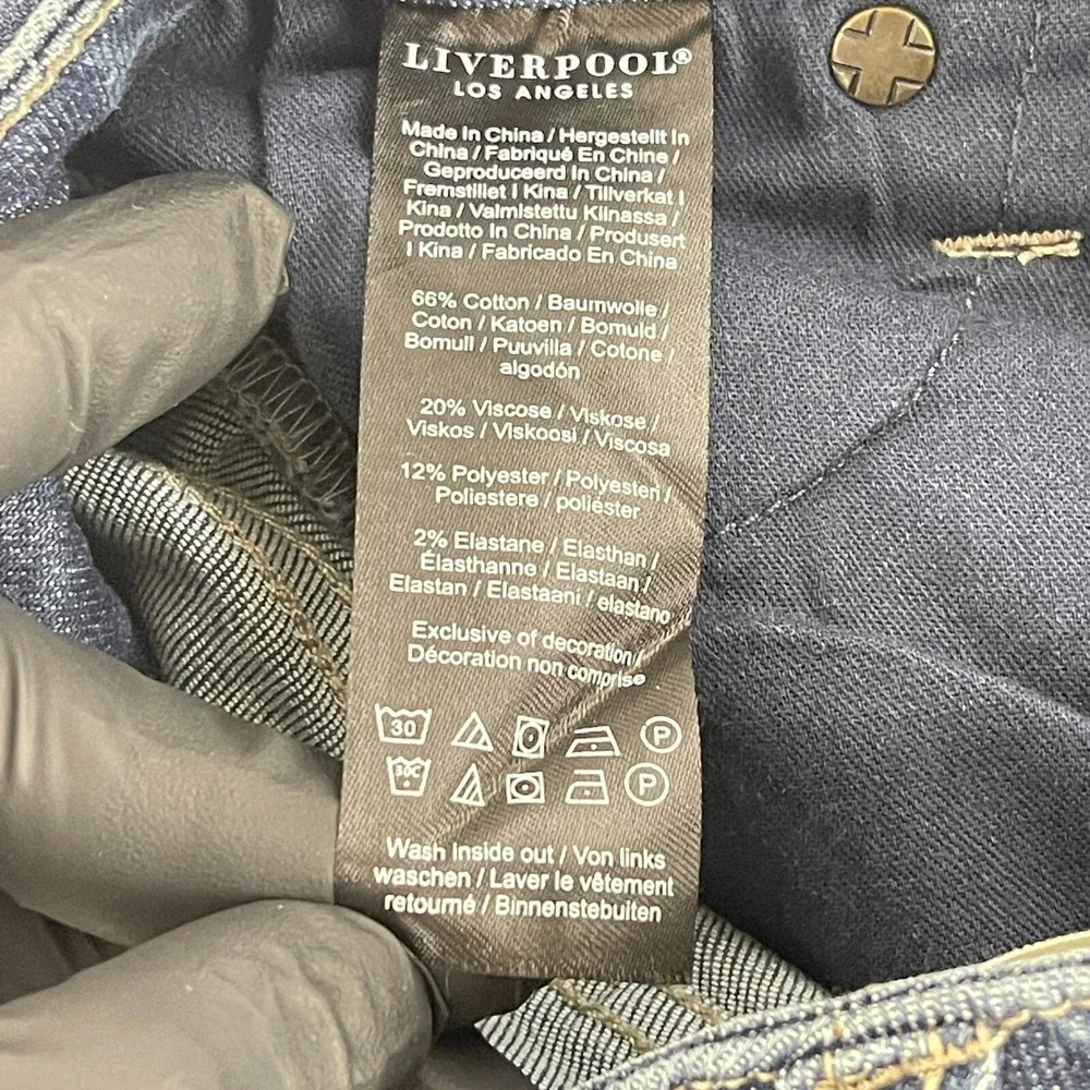 Liverpool Los Angeles Blue Denim Straight Leg Jeans Womens Mid-Rise‎ Size 25